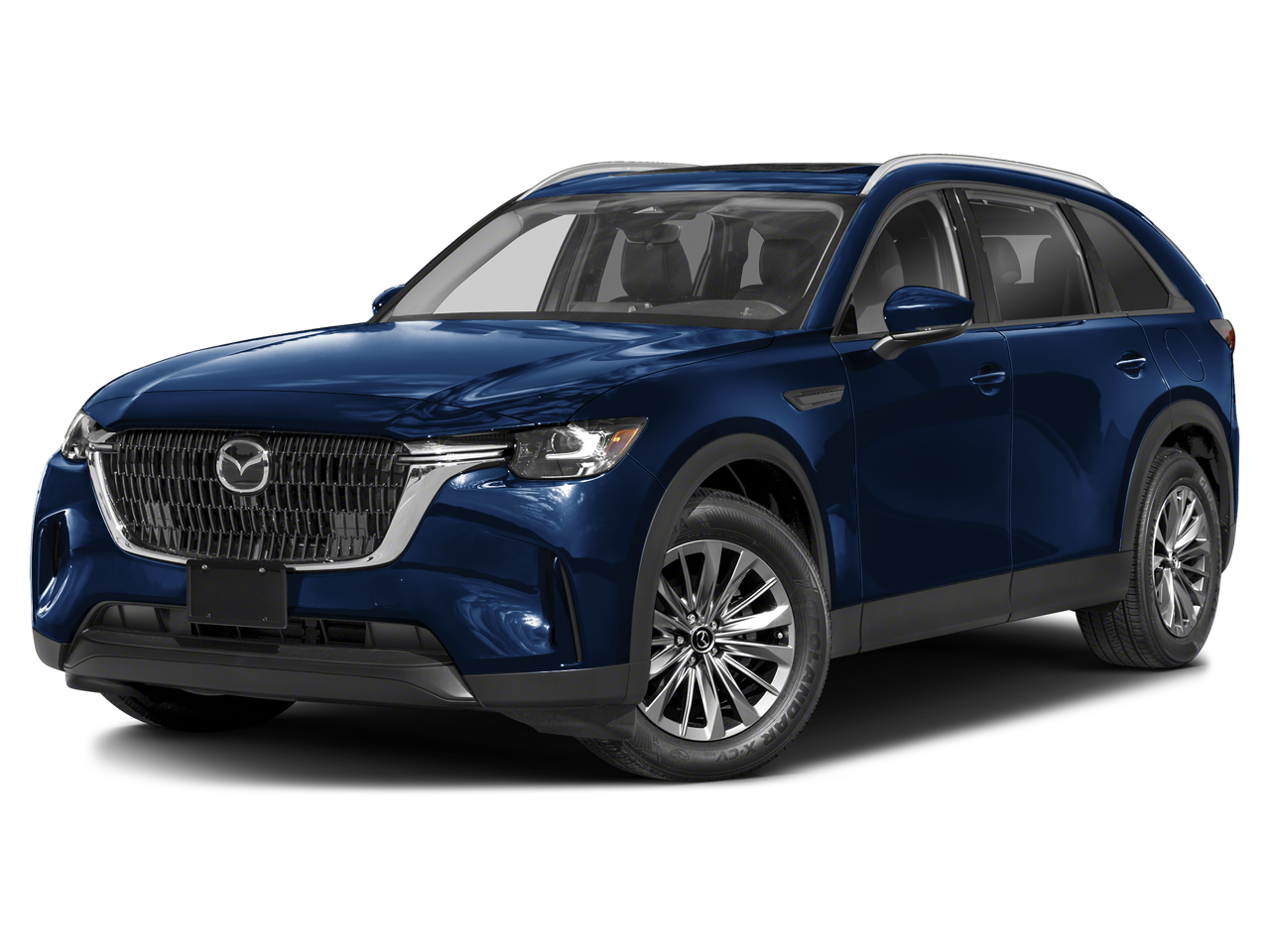 2026 Mazda Mazda CX-90 3.3 Turbo Preferred AWD in Deep Crystal Blue Mica — front three-quarter view