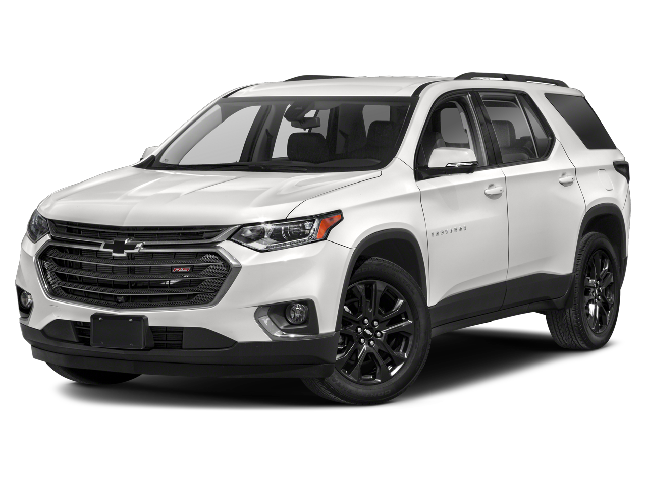 2019 Chevrolet Traverse RS in Summit White — front three-quarter view