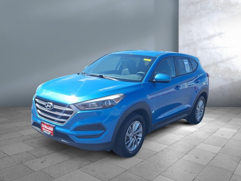 2018 Hyundai Tucson SE in Caribbean Blue — front three-quarter view