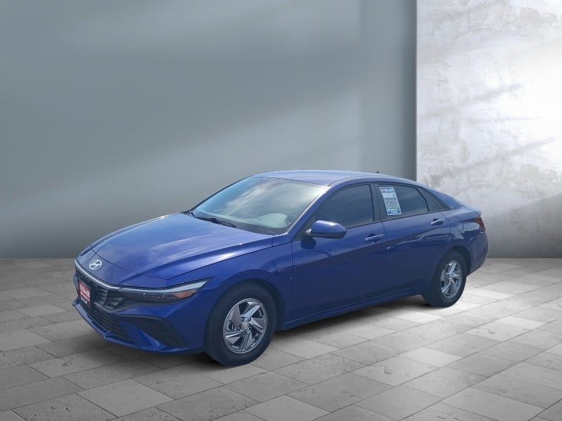2025 Hyundai Elantra SE in Intense Blue — front three-quarter view