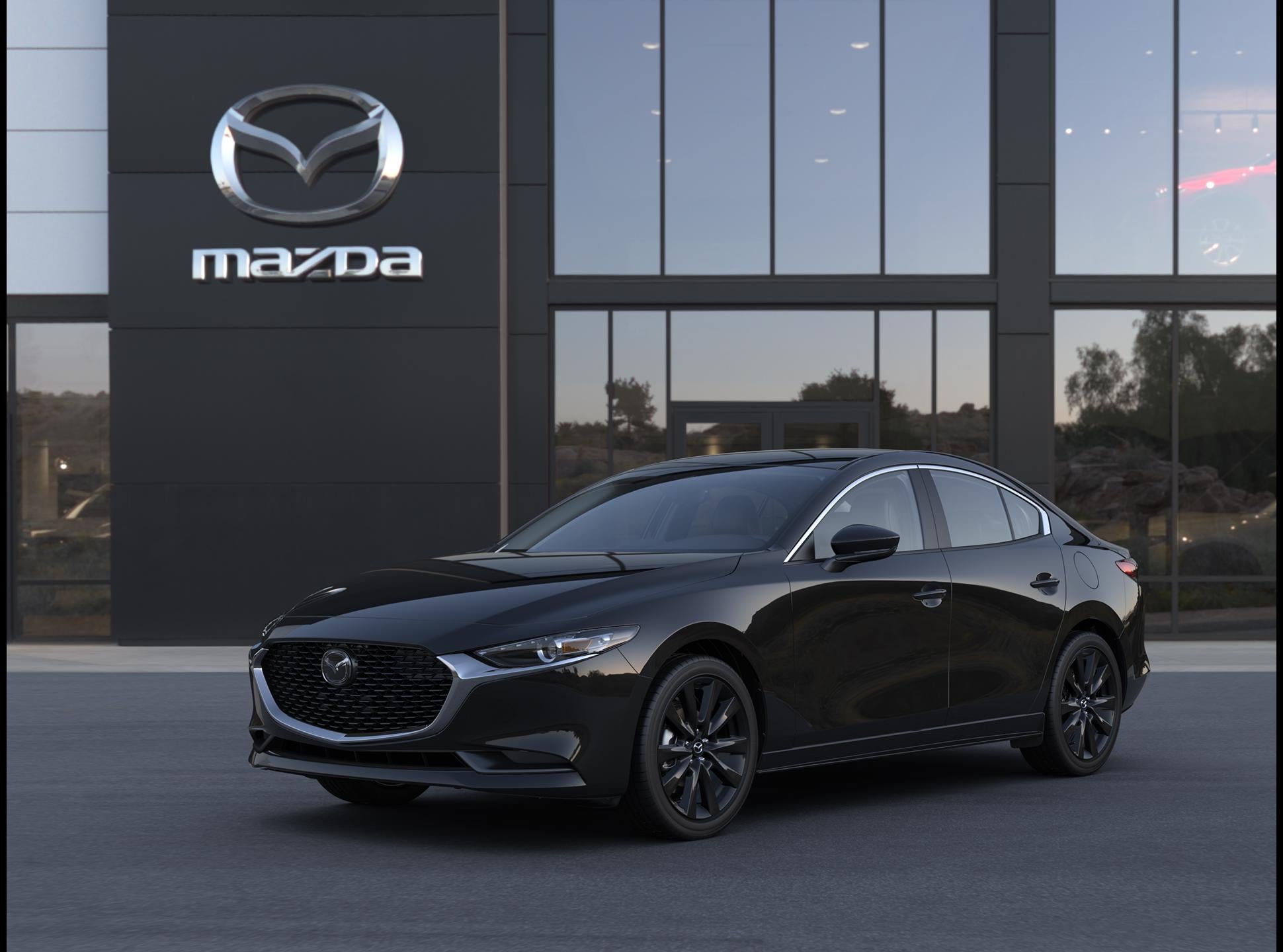2026 Mazda Mazda3 Sedan 2.5 S Select Sport in Jet Black Mica — front three-quarter view