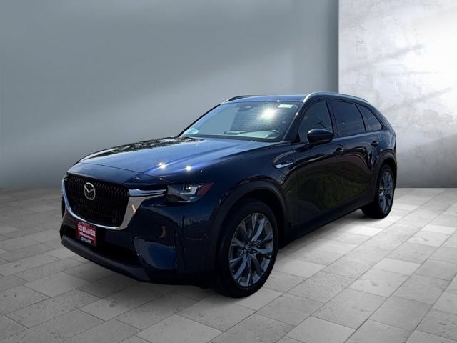 2026 Mazda Mazda CX-90 3.3 Turbo Preferred AWD in Deep Crystal Blue Mica — front three-quarter view